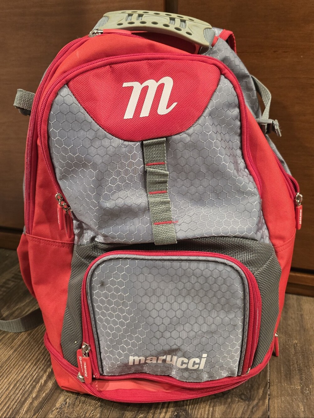 Red and Gray Marucci Baseball Bag